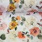 Preview: Baumwolljersey Blüten Apricot/Weiß Töne auf Weiß by Swafing